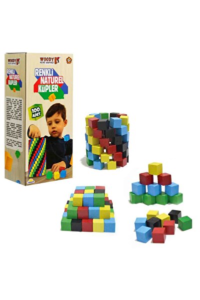 Woody Ahşap Renkli Naturel Küpler