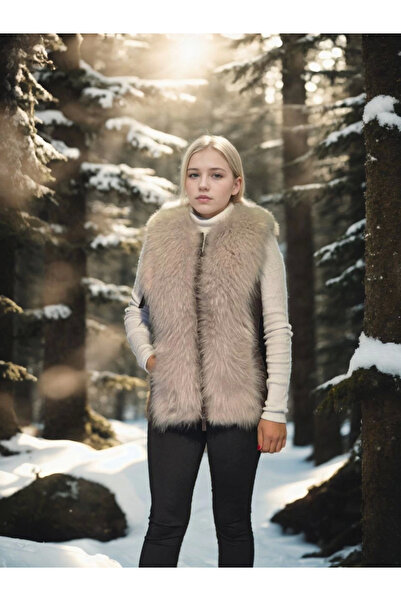 Amara Boutique Sleeveless Zippered Vest - Brown -