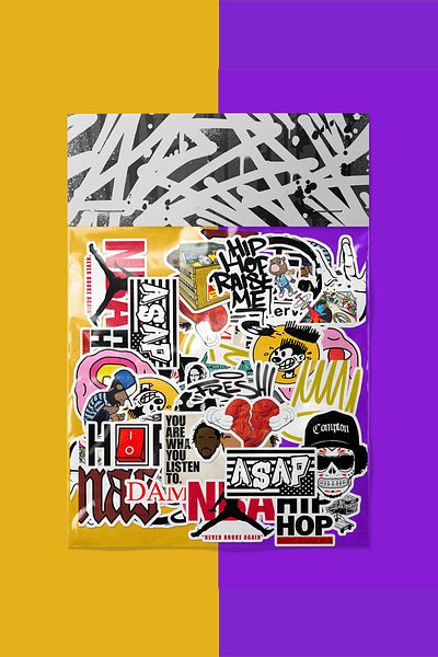 dadi ramba Hip Hop V2 Sticker Pack -Bullet Journal - Agenda - Planner - Notebook - Laptop Sticker Decal