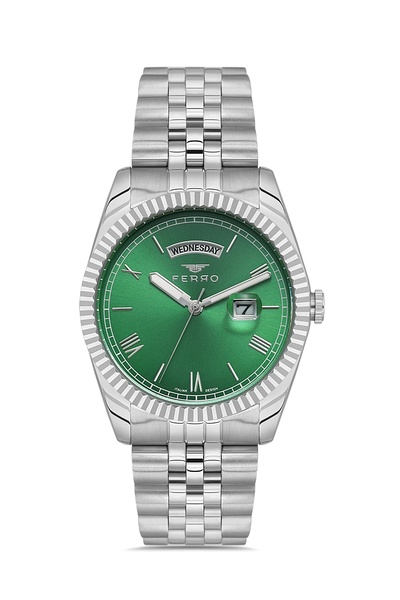 FERRO Silver Steel Band Men's Wrist Watch F11130Awt-A6