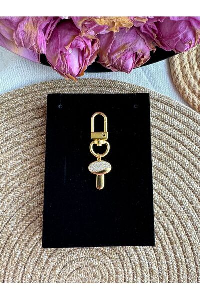 PEONY peonyofficiall Klipsli Mantar Altın Kaplama Zirkon Taş Detaylı Cüzdan Süsü Charm Çanta Süsü Anahtarlık