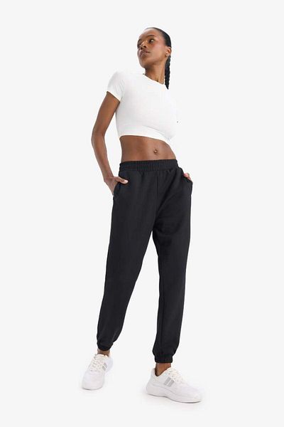 DeFacto Fit Sportsman Jogger Λεπτό Φούτερ Παντελόνι Standard Fit Modal Διπλή τσέπη Basic Solid B1794ax25sp