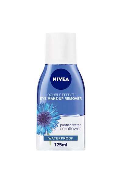 NIVEA مزيل مكياج العيون ذو التأثير المزدوج، حماية للرموش الحساسة، 125 مل