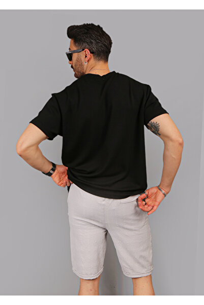 EydaMoon Men's Lycra Elastic Waist Buttoned Back Pocket Zippered Jogger Bermuda & Shorts