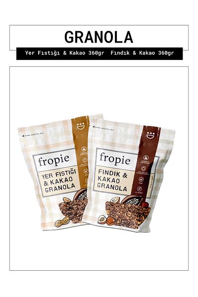 FROPİE Fropie Groundnut Cocoa and Hazelnut Cocoa Granola Package