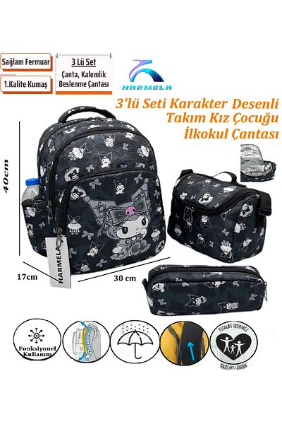 Bevitton Girl First School Bag |   Character Pattern |   3L Capacity |   Black
