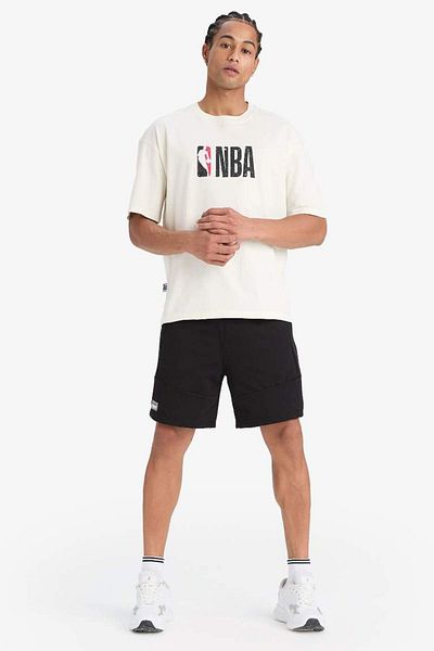 DeFacto New Season Defactofit Nba Wordmark Oversize Wide Fit Crew Neck Short Sleeve T-Shirt