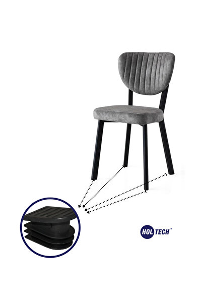 HOLTECH Elma Sandalye Plastik Ayak Tıpası Açılı D tapa 4 Adet Sandalye Ayak Papucu