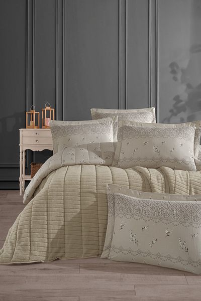 Otelonia New Generation Double Striped Bedspread Set 230X250Cm + 2 Pcs. Pillowcase
