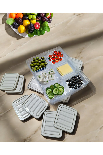 safestore 7 Piece Compartmented Leak Proof Storage Container Breakfast and Icebox Storage Container Set with Vacuum Lid