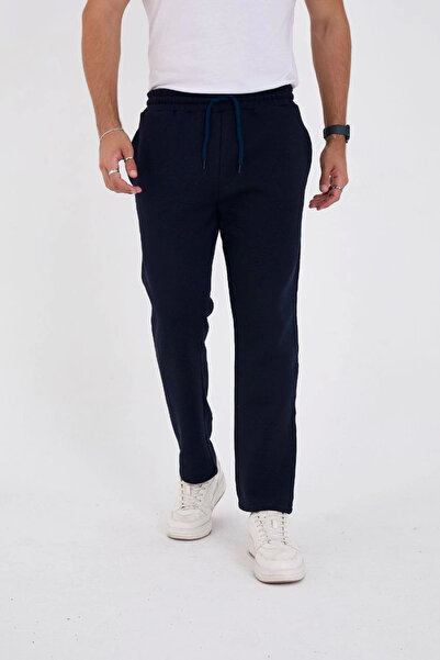 GurkStore Men's Three-Thread Basic Sweatpants - Navy Blue