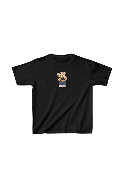 ERTAŞ TREND STORE Unisex Kids Printed T-Shirt - Black