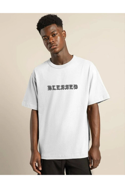 FREEDOM STOREE Μπλουζάκι Velmora Crew Neck oversized με τύπωμα - Λευκό -