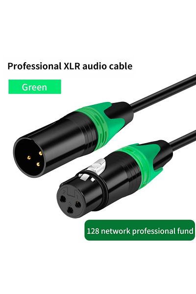 OIMG كابل XLR ذكر إلى XLR أنثى أخضر بطول 3 أمتار لتمديد خط التسجيل الاحترافي مع خلاط XLR متوازن S
