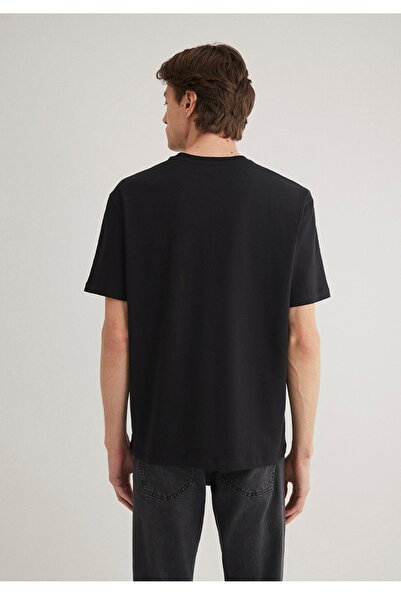 Mavi basic bol rahat kalıp erkek t-shirt