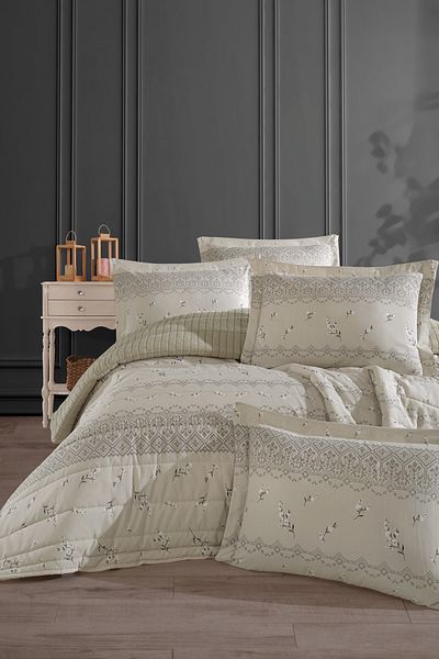 Otelonia New Generation Double Striped Bedspread Set 230X250Cm + 2 Pcs. Pillowcase