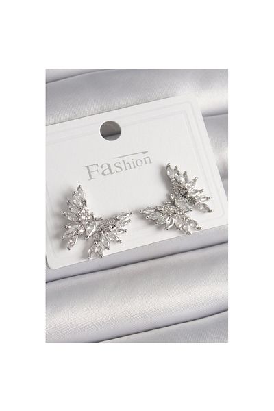 Skygo Silver Color Zircon Stone Butterfly Model Women's Earrings - Tj-Bkp9908