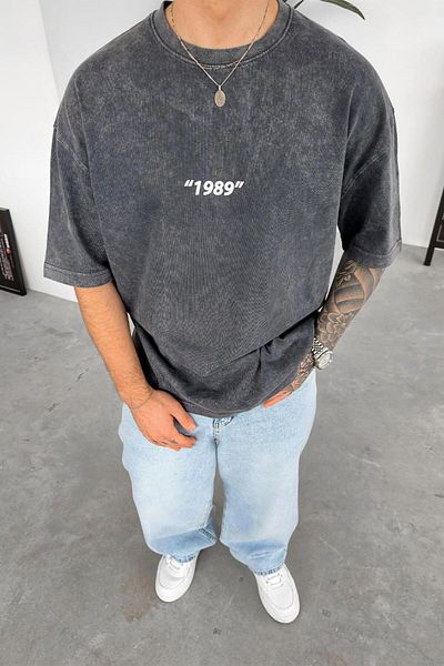 HAFKAGİYİM Μπλουζάκι Acid Wash 1989 Always Oversize