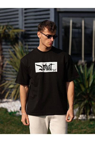 FREEDOM STOREE تي شيرت فيلمورا برقبة دائرية مطبوع قصة فضفاضة - أسود -