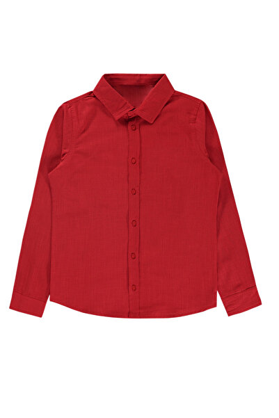 Trend Bebe Butik Erkek Çocuk Keten Gömlek Uzun Kollu Yazlık Katlanabilir Kol Düğmeli Rahat Okul ve Günlük Gömlek