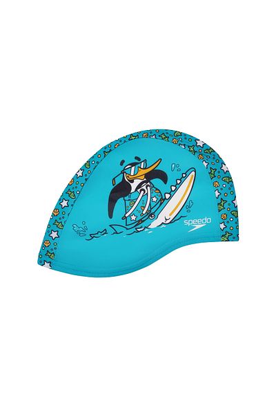 SPEEDO Printed Poly Cap Iu Unisex Children's Blue Swimming Cap Unisex Children's Swimming Cap