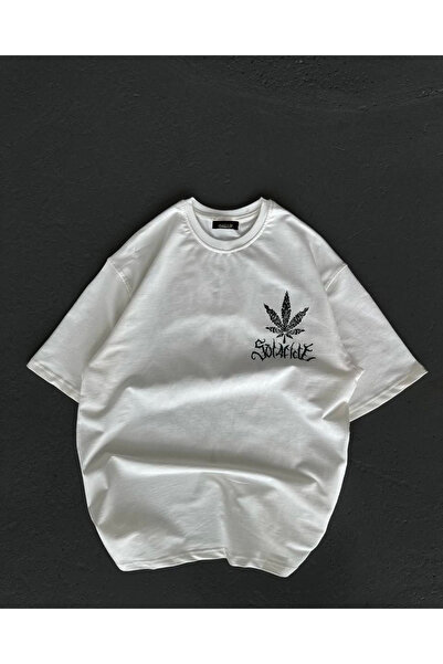 FREEDOM STOREE Μπλουζάκι Velmora Crew Neck με τύπωμα oversized - Λευκό -