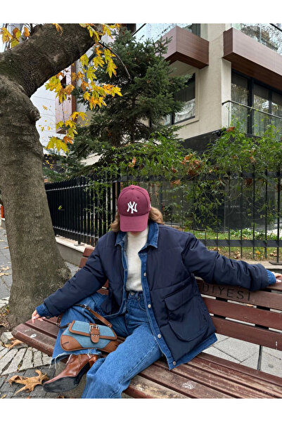 velmorafashion Velmora Jeans Detailed Snap Fastener Jacket - Navy Blue -