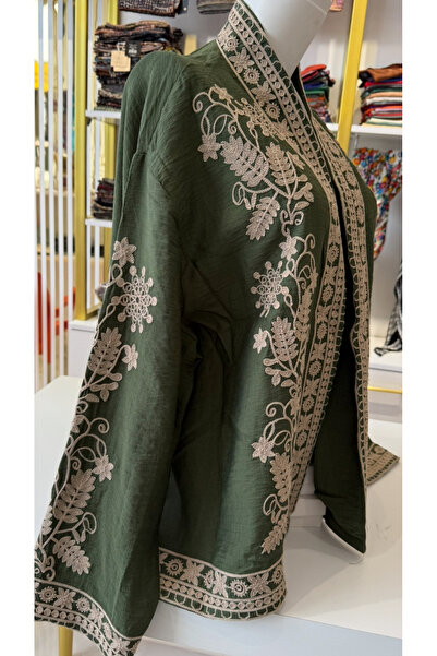 Dadali كيمونو كتان مطرز