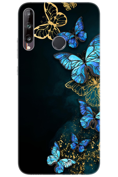 Ceppare Huawei P40 Lite E (ART-L29) Uyumlu Kılıf Desen Baskılı Silikon Kelebe...