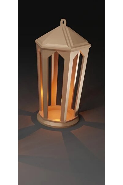 Talha Şık sokak feneri görünümlü mumluk, altın renkli dekoratif tealight akse...