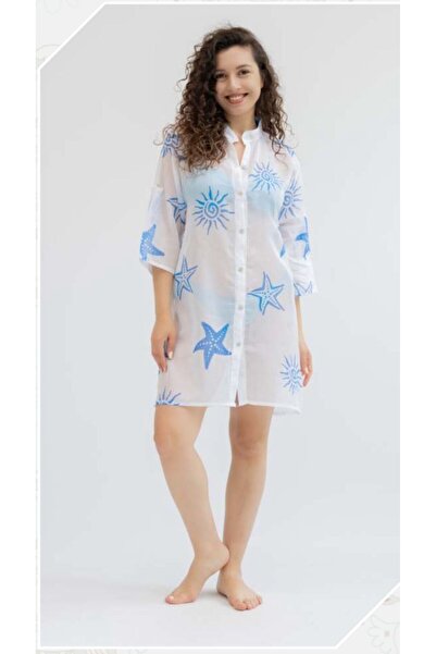 BYB El baskılı pamuklu yeni sezon desenli gömlek