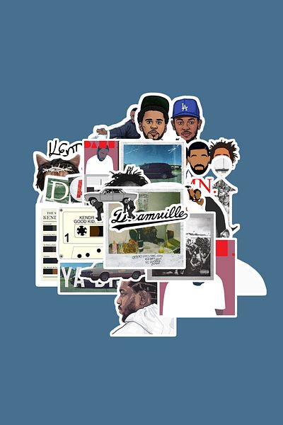dadi ramba Kendrick Lamar Sticker Pack -Bullet Journal - Agenda - Planner - Notebook - Laptop Sticker Decal