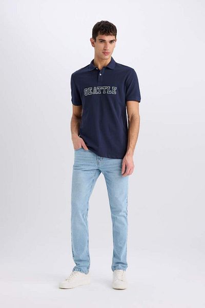 DeFacto Μπλουζάκι πόλο με κοντό μανίκι με στάμπα New Season Regular Fit