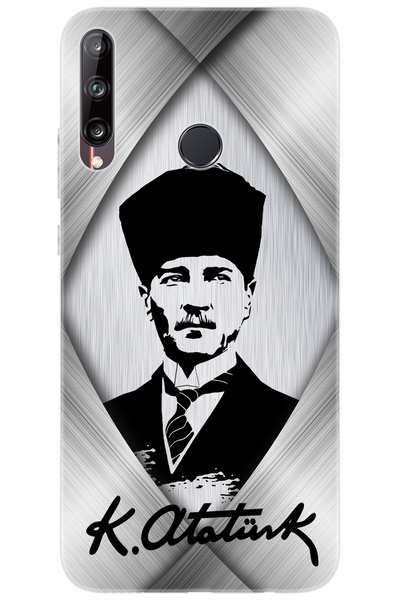 Ceppare Huawei P40 Lite E (ART-L29) Uyumlu Kılıf Desen Baskılı Silikon Atatür...
