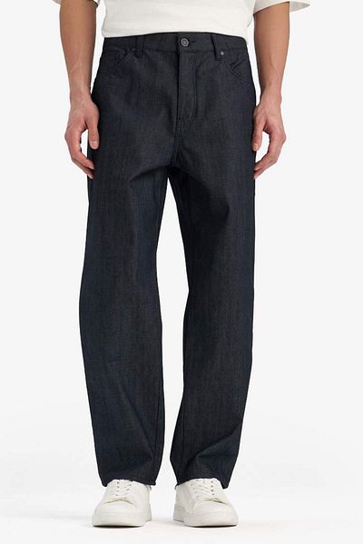 DeFacto New Season 100% Cotton Straight Fit High Waist Wide Leg Jean Trousers