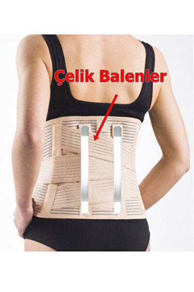 ARWEX Lumbosakral Çelik Balenli Bel Fıtık Korsesi Bel Düzleşmesi Çelik Destek...