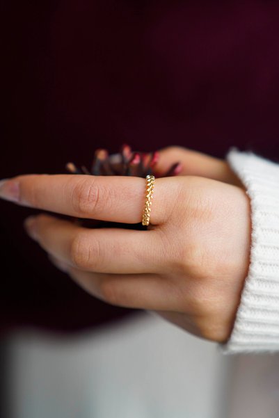 TREND COLLECTİON Queen Crown Elegant Design Adjustable Gold Women's Ring