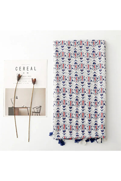 novon Blue Marin Design Μαλακή υφή Ειδικής σχεδίασης Φουντωτό σάλι