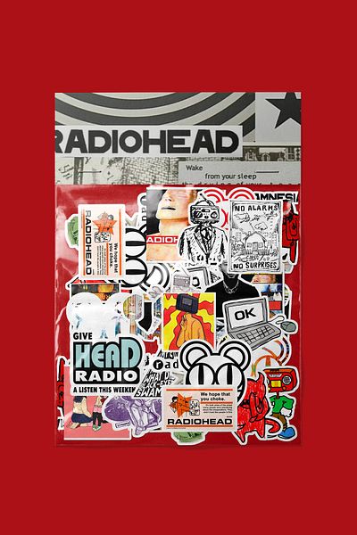 dadi ramba حزمة ملصقات Radiohead - مجلة Bullet - جدول الأعمال - مخطط - دفتر ملاحظات - ملصق لاصق للكمبيوتر المحمول