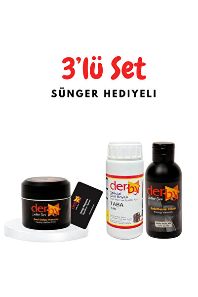 AYMAGNET 3’lü Set - Derby Deri Tamir Macunu, Special Deri Boyası ve Cilası - ...