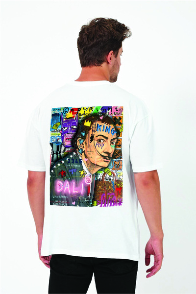 By Caspita Fashion Λευκό μπλουζάκι Lenithra Salvador Dali με στάμπα Unisex Ov...