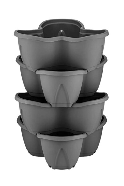 Omnipazar SO-PKS3 Pamukkale Dekoratif Saksı Çilek Saksı 4'lü Set 12.5 Litre A...