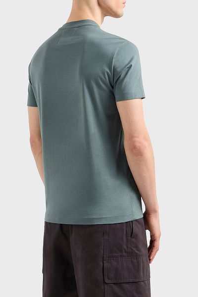 Emporio Armani Tricou din bumbac cu decolteu rotund cu logo pentru bărbați 8N1TN5 1JPZZ M9061