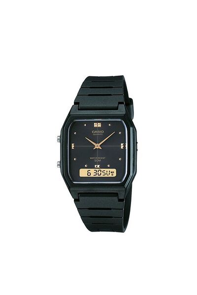 Casio Casio Unisex Analog-Digital Resin Band Watch AW-48HE-1AVDF