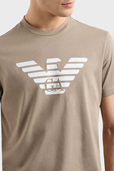 Emporio Armani Βαμβακερό κανονικό μπλουζάκι με λαιμόκοψη με λογότυπο Ανδρικό μπλουζάκι 8N1TN5 1JPZZ M6117