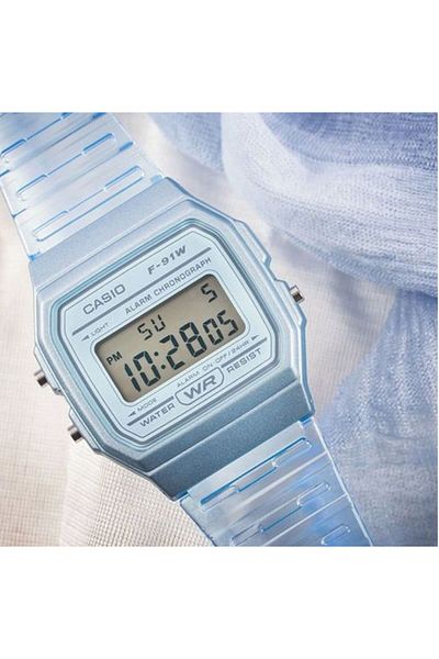 Casio Casio Unisex Digital Watch with Resin Strap F-91WS-2DF 33mm - Blue