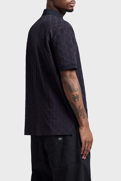 Armani Exchange Με λογότυπο Βαμβακερό κανονικό μπλουζάκι με κουμπιά γιακά πόλο Ανδρικό μπλουζάκι με λαιμόκοψη XM00021