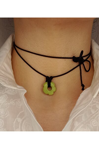 Crystal Atelier Lace up Adjustable String Murano Glass Flower Beaded Choker N...