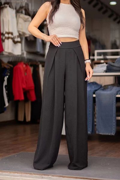 bacc Women Black Magic Pleated Aerobic Pants Bcir- 251003