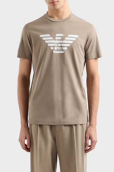 Emporio Armani Βαμβακερό κανονικό μπλουζάκι με λαιμόκοψη με λογότυπο Ανδρικό μπλουζάκι 8N1TN5 1JPZZ M6117